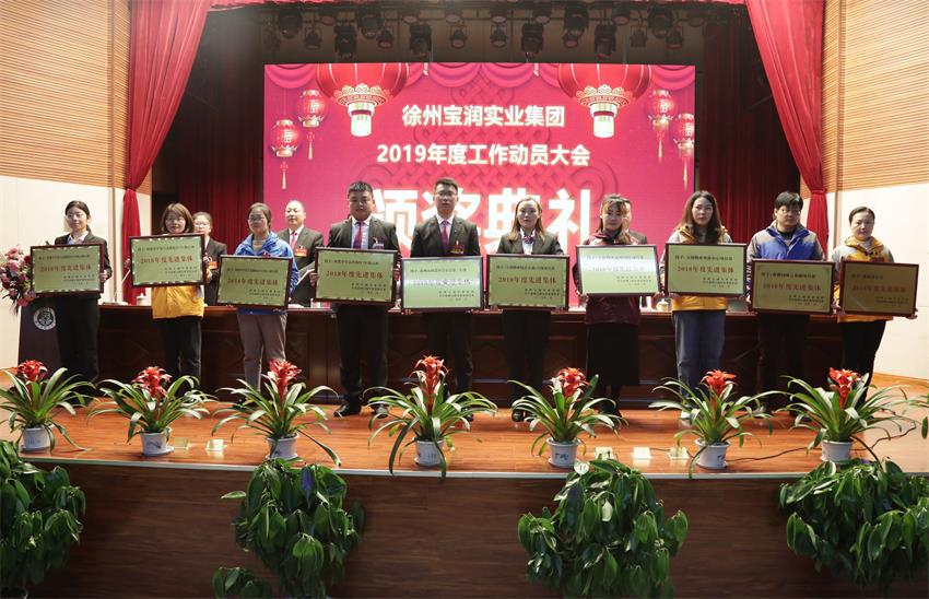 开云官方网页版2019年度工作动员大会---集团公司领导为先进单位和先进个人代表颁奖