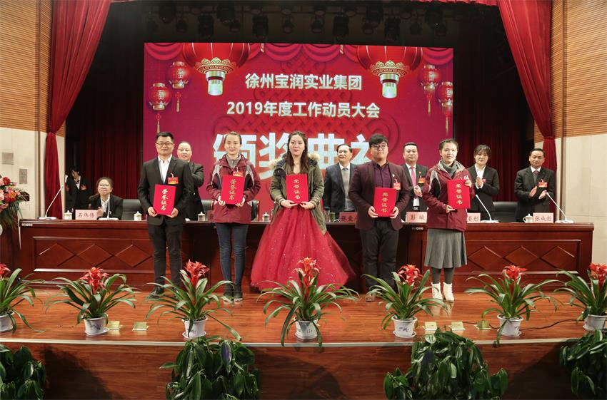 开云官方网页版2019年度工作动员大会---集团公司领导为先进单位和先进个人代表颁奖